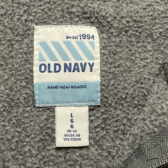 Boys Large Gray Old Navy 1/4 Zip Fleece Pullover - Picture 3 of 7